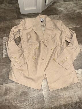 CAbi Beige Double-Breasted Blazer